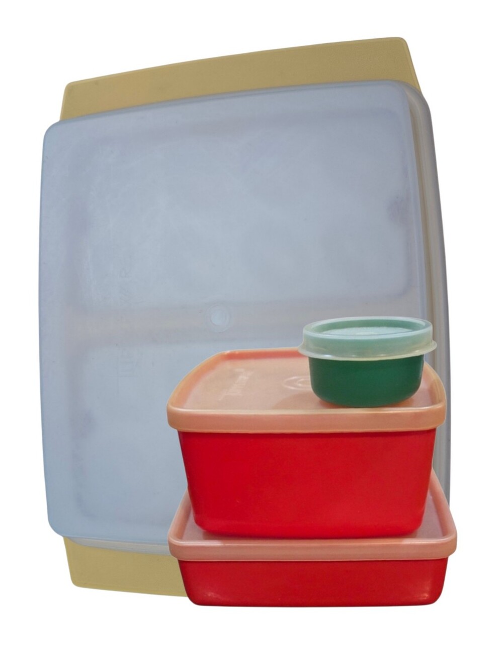 Tupperware - A Set of 4 Vintage Pieces Including Devil's Egg Container